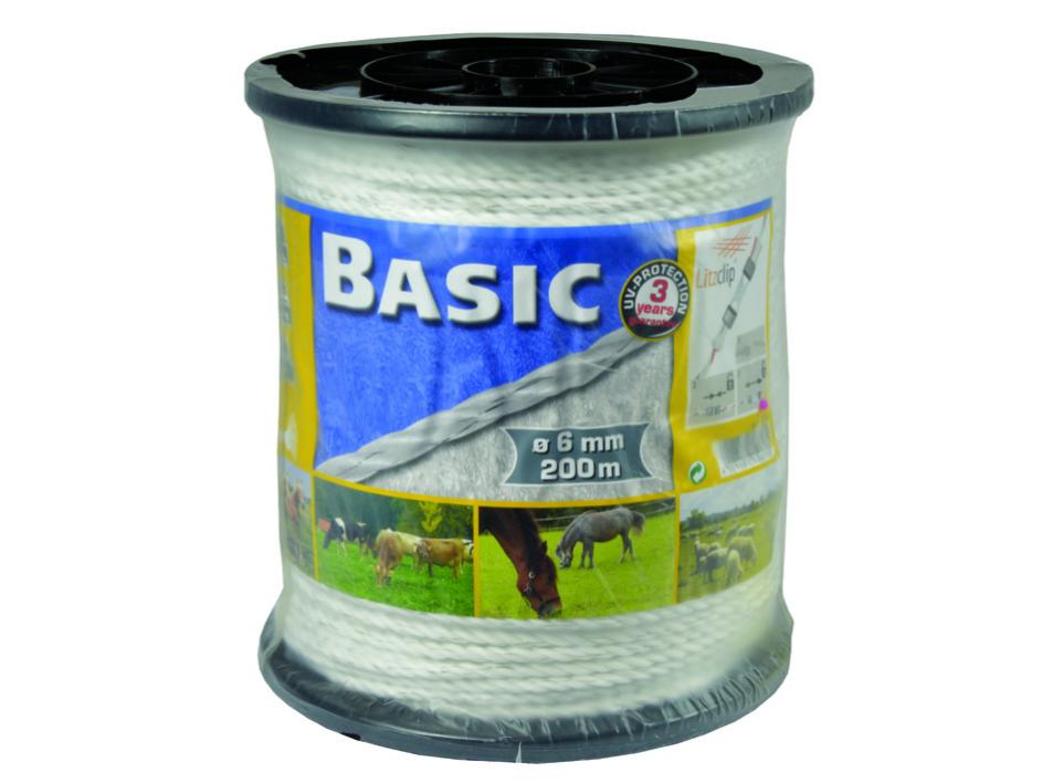 Corda Per Pony Mustang 23 Fili – Rayon Doppio Tessuto, Bianco Con Fibbie E Dees