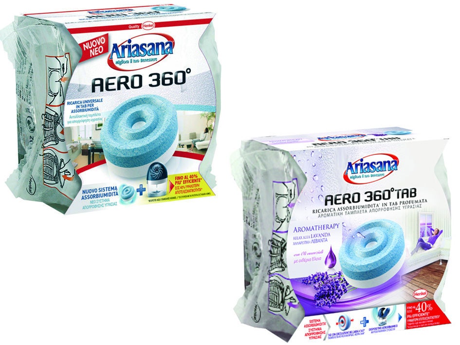 Ariasana Aero 360° kit assorbiumidità & Aero 360° Ricarica TAB Vaniglia per dispositivo Aero 360° kit 