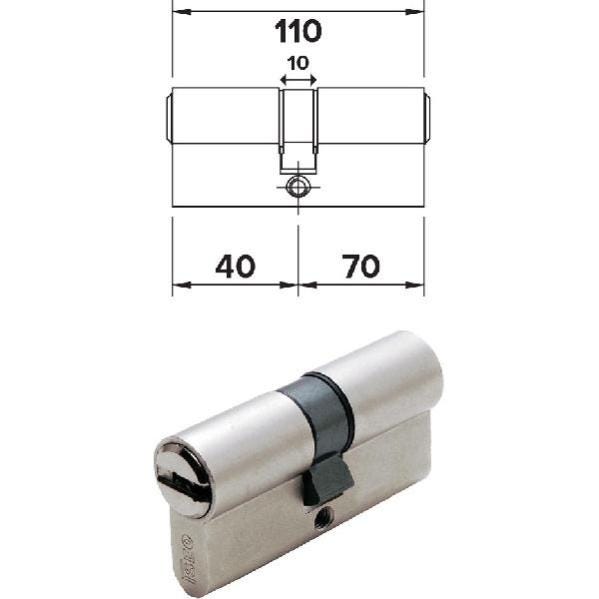 Iseo 82R6040709C..5 Cilindro Sagomato R6 Plus mm 35+10+65 = 110 (40+70 ...