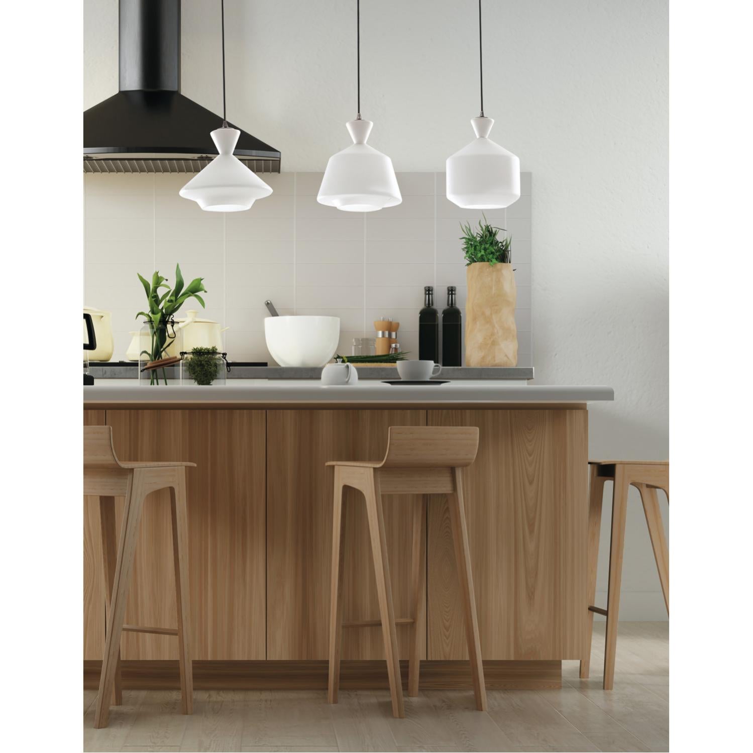 Lámpara colgante cristal blanco con cables textiles orientables (4xE27) | Leroy