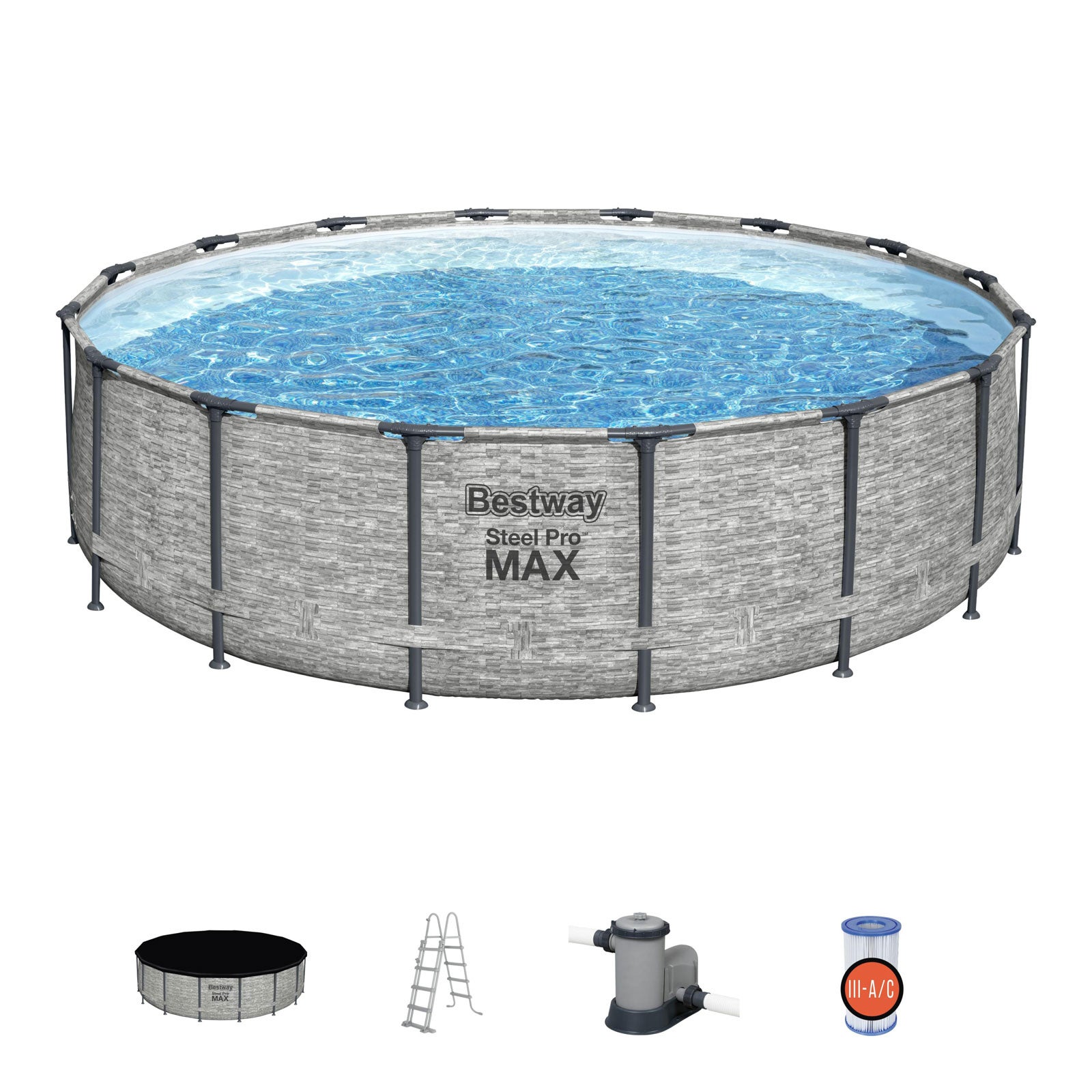 Kit Piscine Hors Sol Tubulaire BESTWAY - Steel Pro Max - 488 X 122 Cm ...