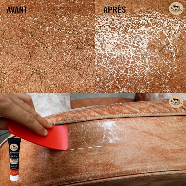 Reparador de cuero - Pasta suave: Repara grietas, arañazos, agujeros,  peladuras SOFOLK - Antracita - 20gr