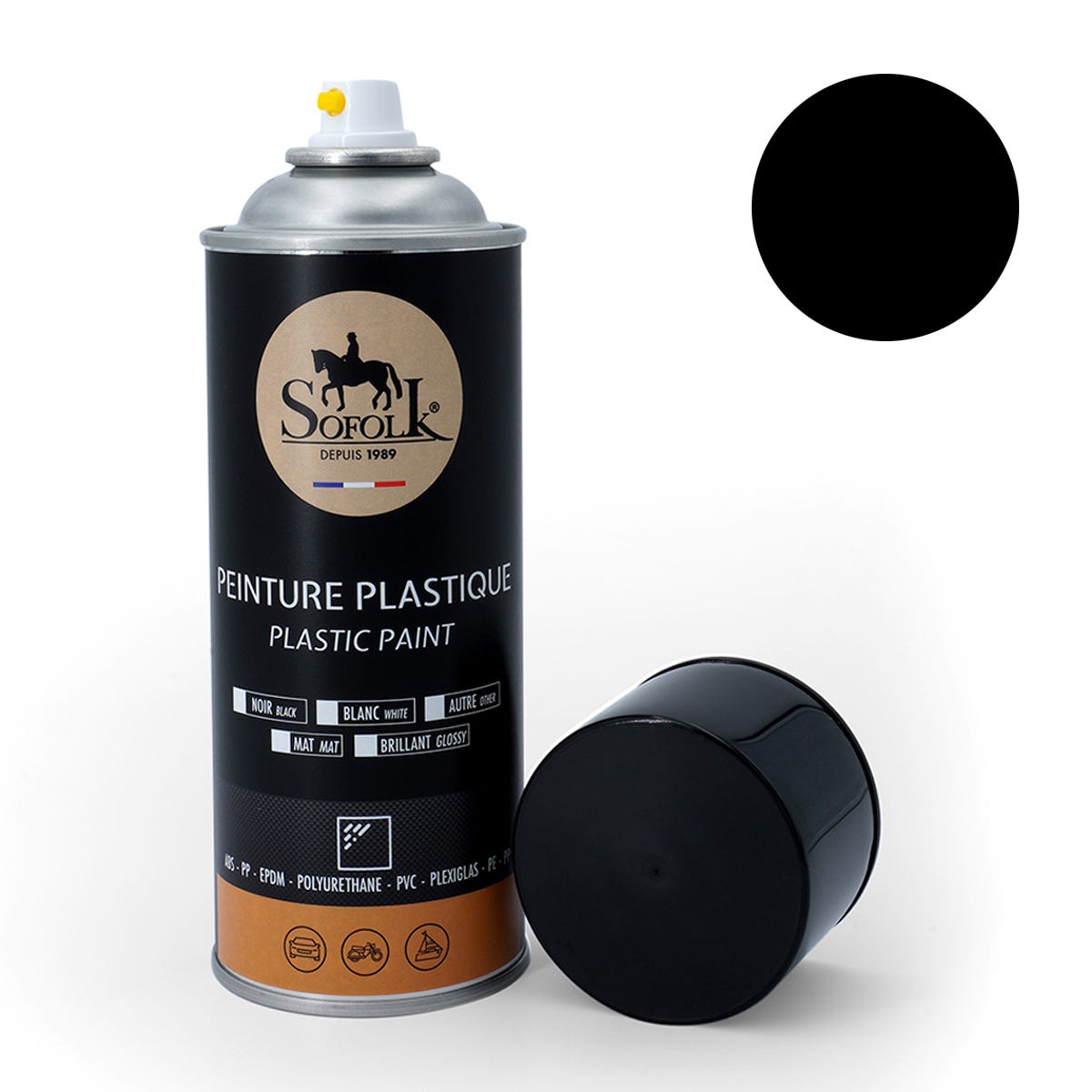 Aérosol élastomère pelable Sprayplast peinture, noir mat MOTIP 400