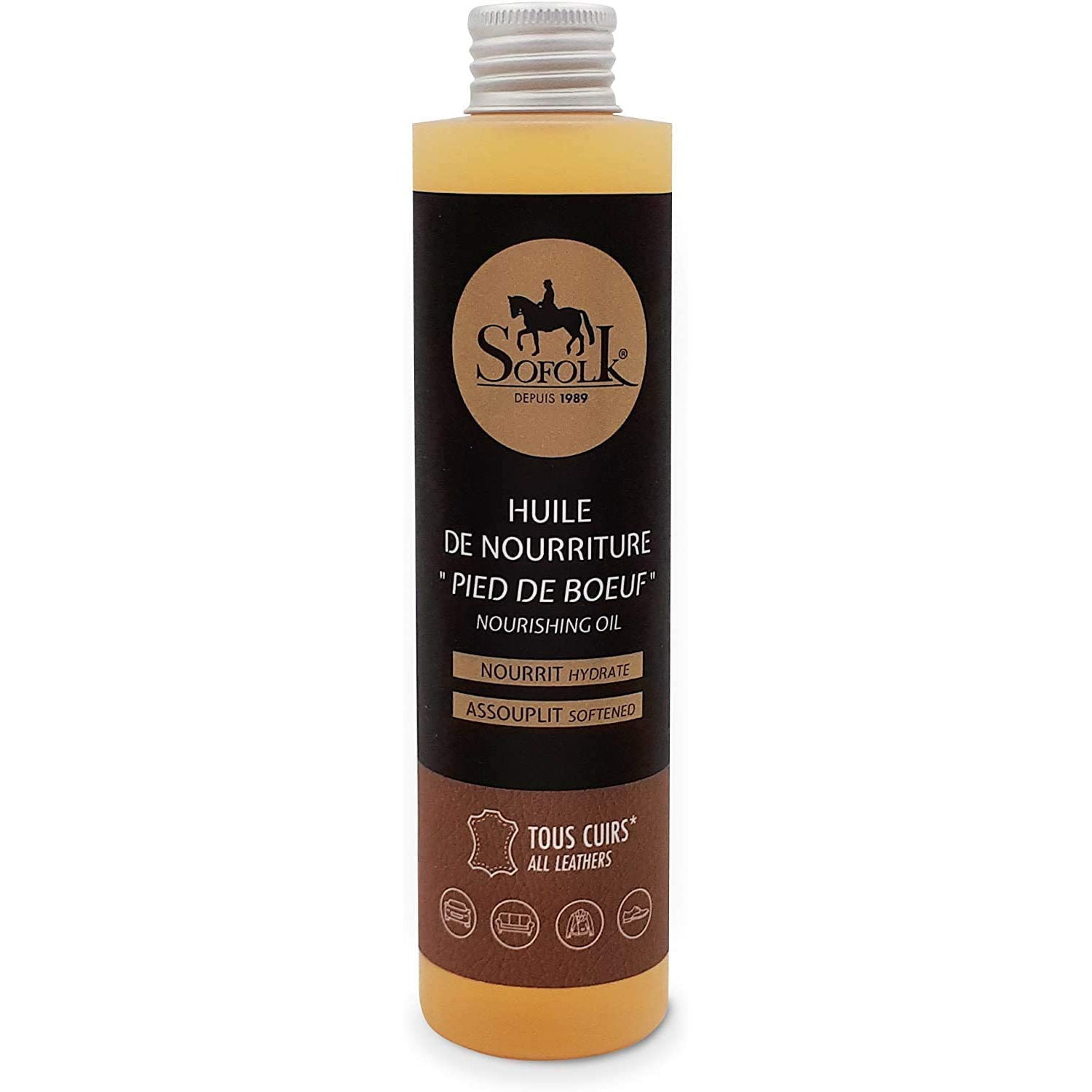 Aceite nutritivo para cuero: hidrata y devuelve la flexibilidad a su cuero, incluso al agrietado sofolk 500ml