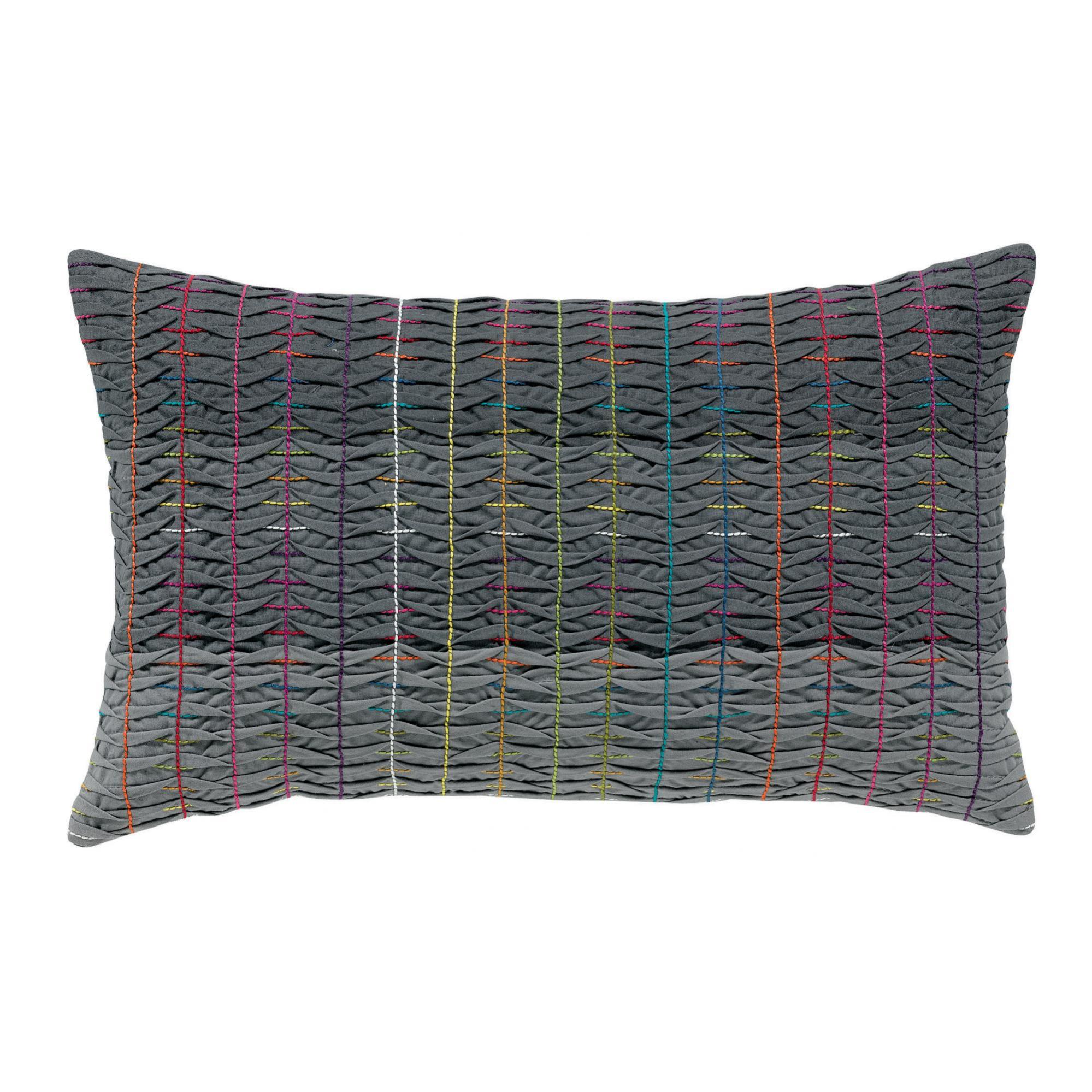 Housse de coussin Romane ardoise 30 x 30 cm Vivaraise Leroy Merlin