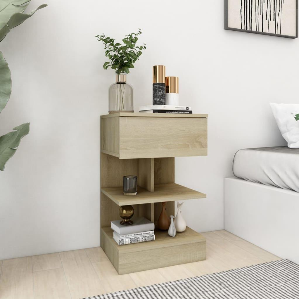 Comodino Rovere Sonoma 40x35x47,5 Cm In Legno Multistrato 827330 - 12