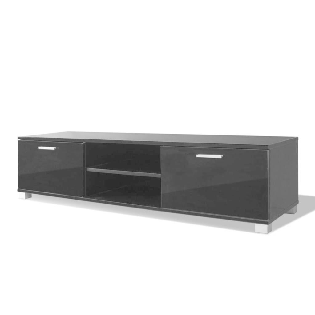 Meuble télé buffet tv télévision design pratique à haute brillance noir