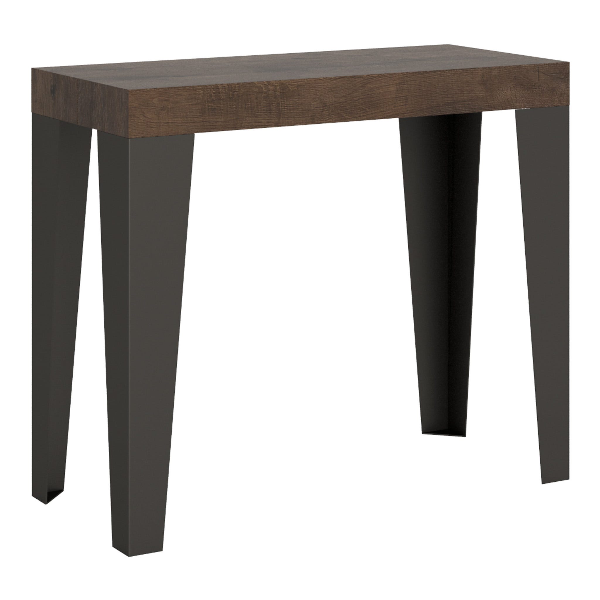 BLENOM Mesa consola recibidor o mesa de entrada de madera maciza sostenible  Aimana c/Irregular 90x23-25x76cm Nogal WN