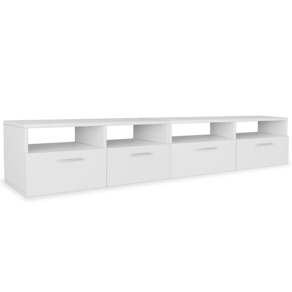 Meuble télé buffet tv télévision design pratique 2 pcs aggloméré 95 cm