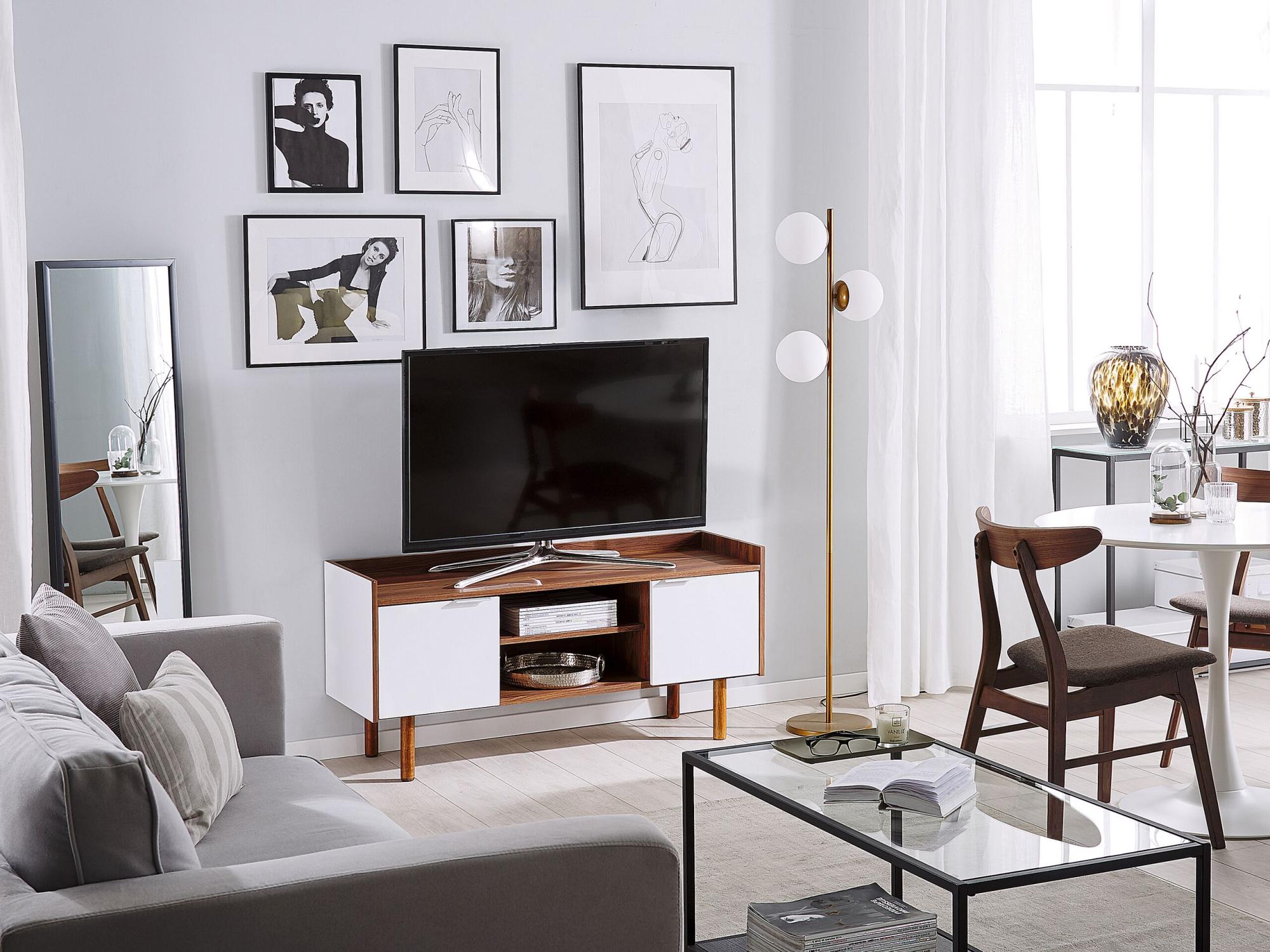 Armadio 2 Ante JULIANA IDMarket – Bianco E Legno Con 3 Ripiani E 1 Cassetto, 80x35x165 Cm, Moderno E Funzionale