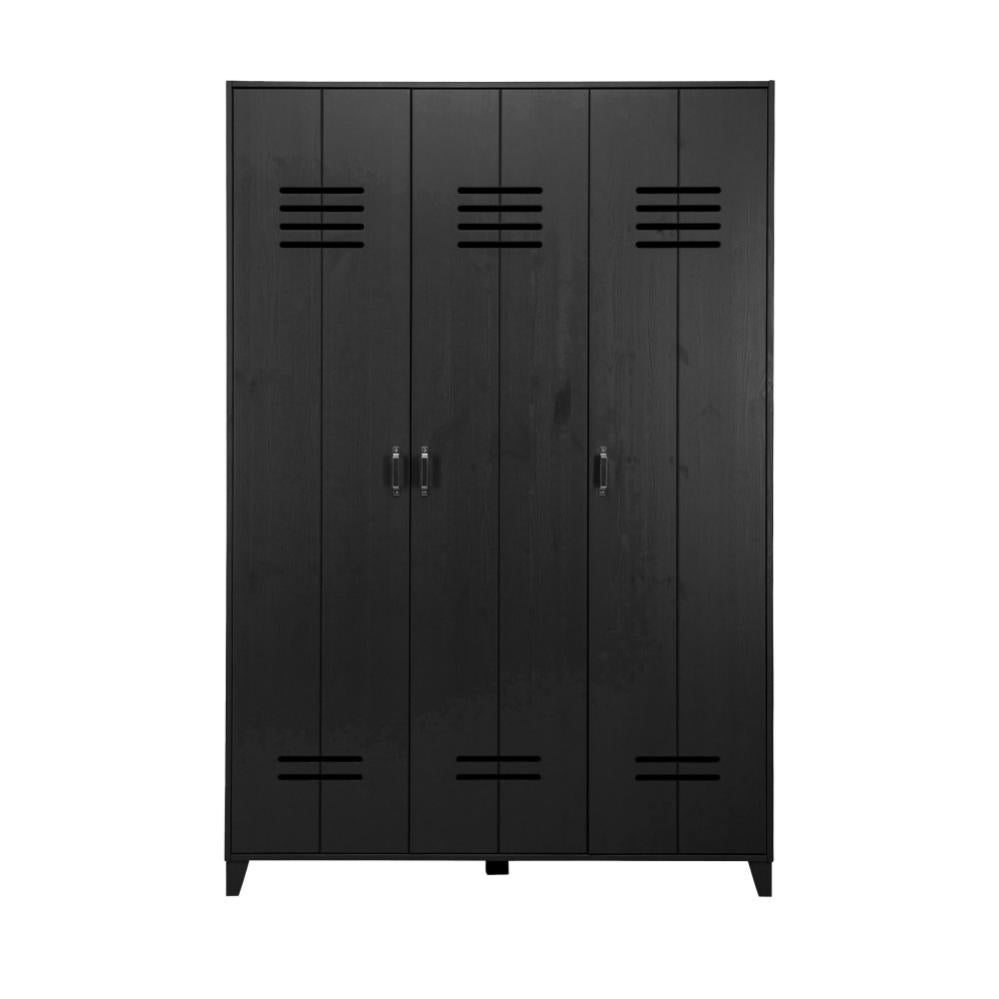 Armoire vestiaire 3 portes noir LOCKER Leroy Merlin