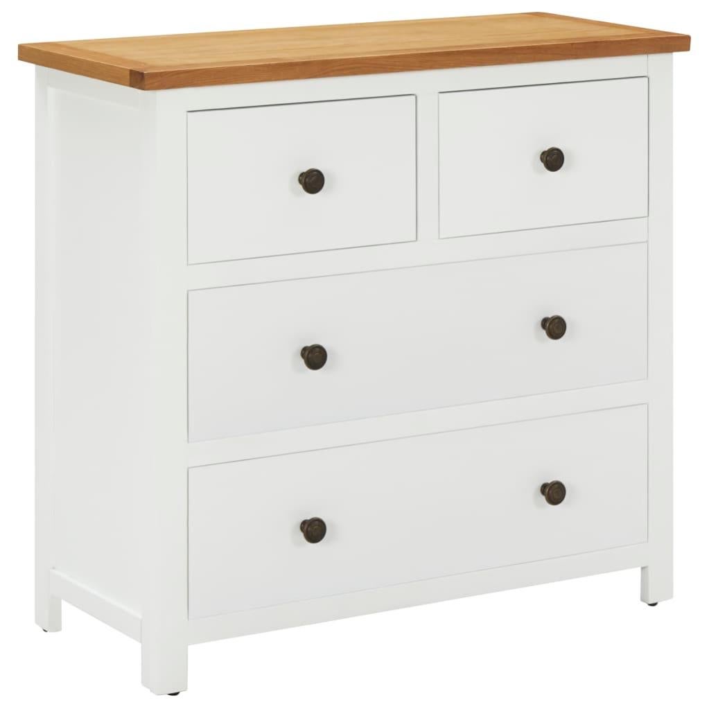 VidaXL Cajonera de madera de roble macizo 80x35x75 cm Leroy Merlin