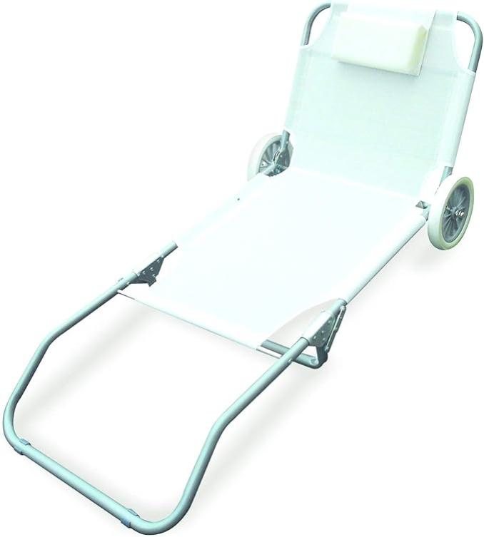 Garden Friend Cot Menorca 66x150x90h cm avec roues Blanc Leroy Merlin