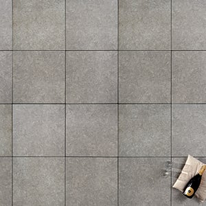 Dalle sol extérieur grès cérame Premium effet béton gris Milano l.50 x  L.100 cm
