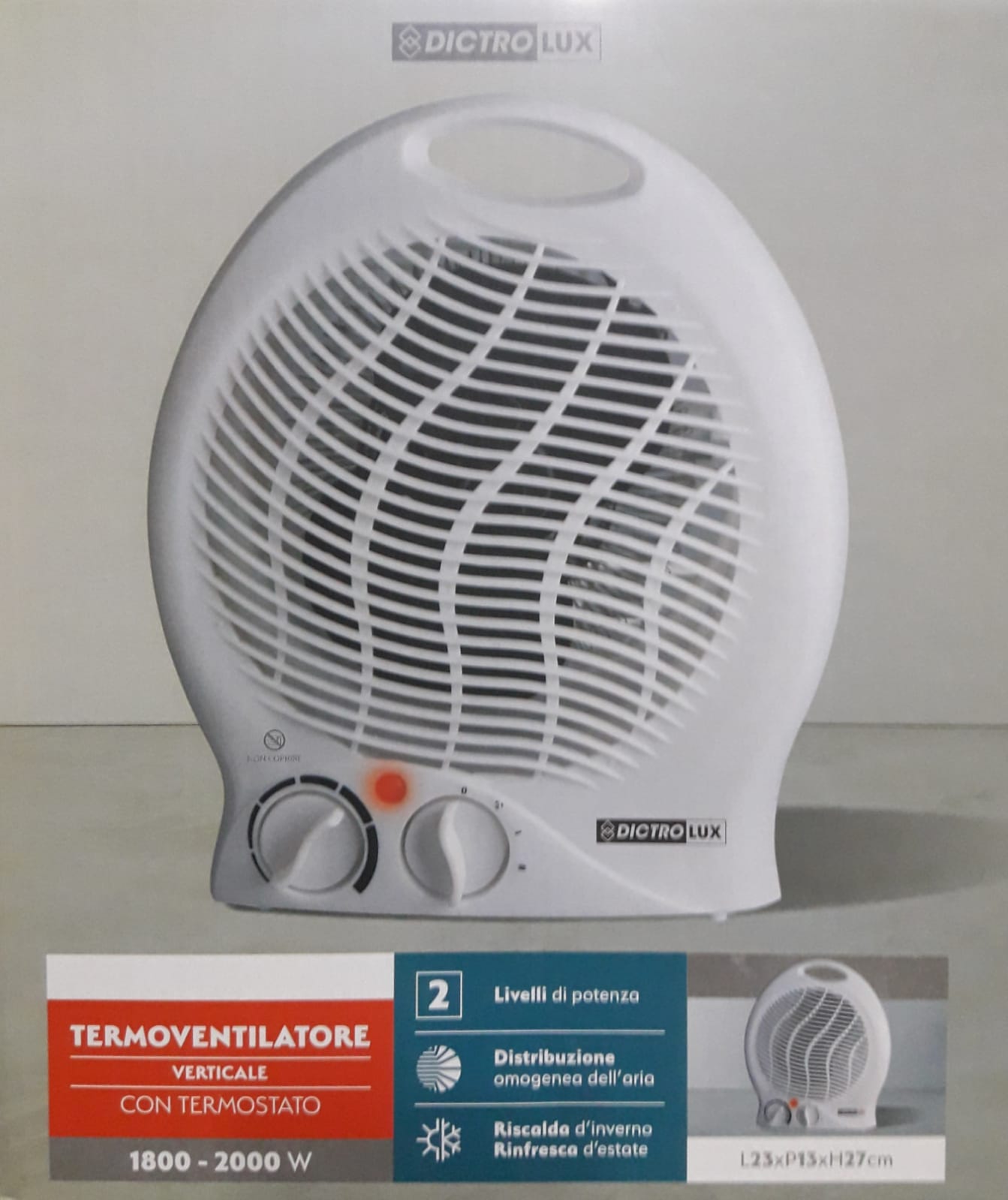 Caldobagno termoventilatore stufa stufetta elettrica bagno ventilata  termostato