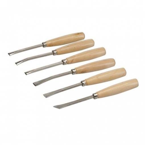 Set 6 sgorbie intaglio legno incisione incisore scalpelli intarso scolpire
