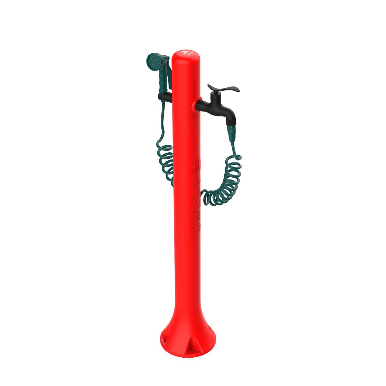 Sined ACQUA PRO Fontanella da giardino in polietilene con tubo flessibile e pistola, Rossa