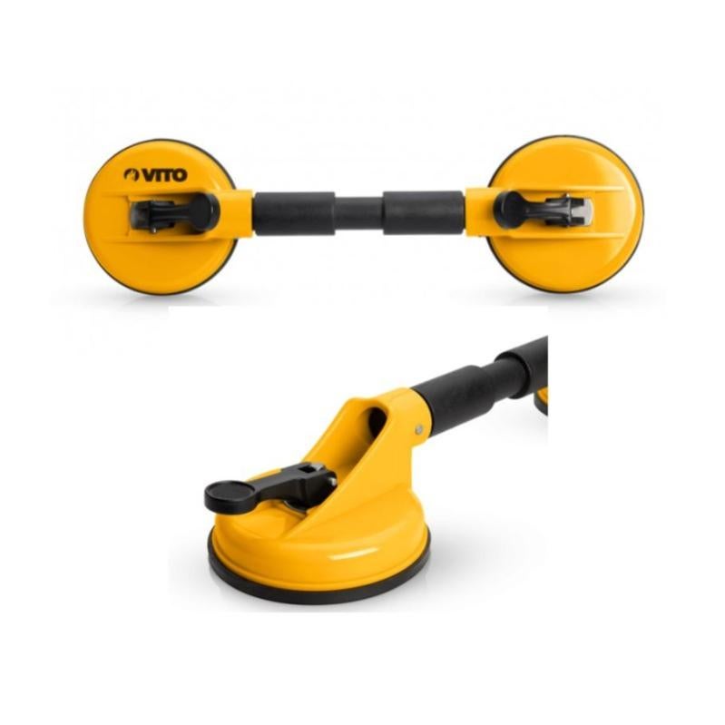 Incutex 2 Ventose Doppie Da 100kg - Maniglie Per Sollevamento Vetro E Superfici Lisce, Colore Arancio - Foto 8