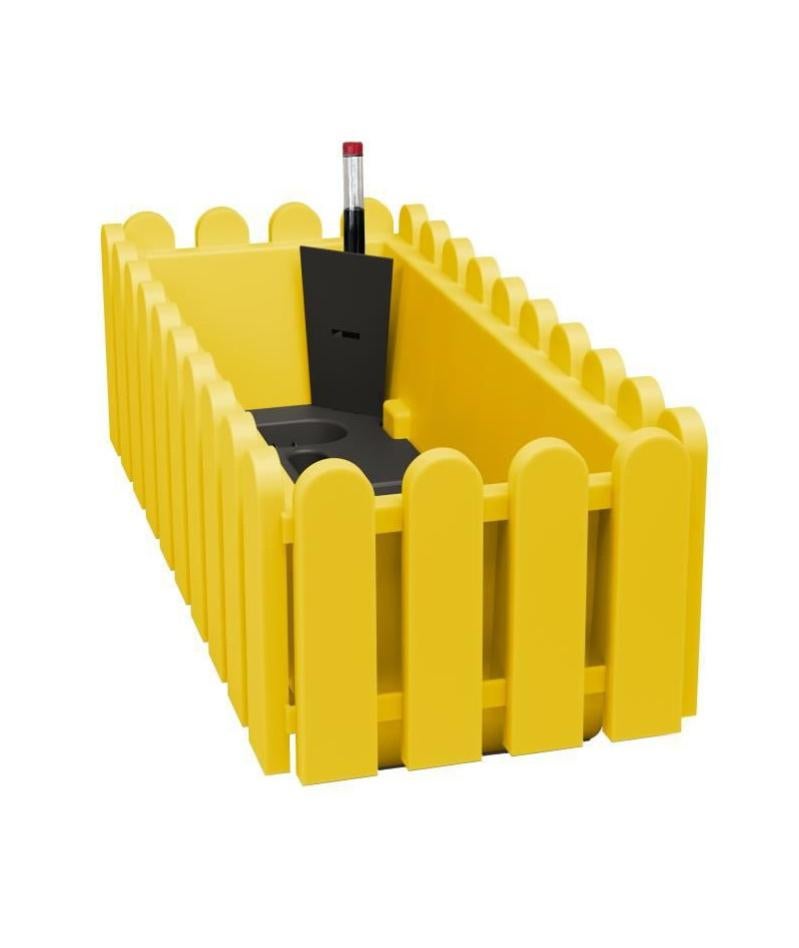 PoeTIC - Jardiniere Landhaus 50 jaune avec rserve d'eau - 46,6x19,8x15,8 cm  - 8L | Leroy Merlin