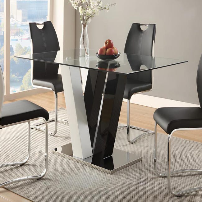 Table à vin en bois pour Loft, cadre rond en verre trempé, plateau tournant  avec 6 chaises, Table pliante murale pour salle à manger