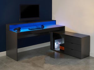 Gaming Desk with RGB LED Lights 120 x 60 cm Black DARFUR 