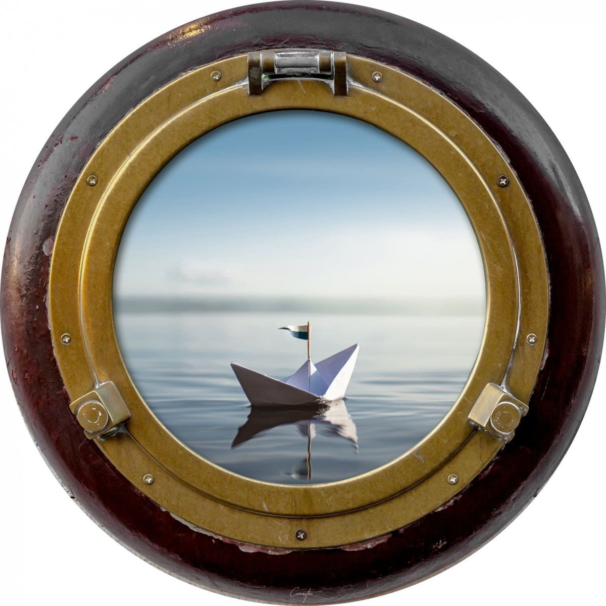 Tableau sur verre hublot bateau 25 cm Leroy Merlin