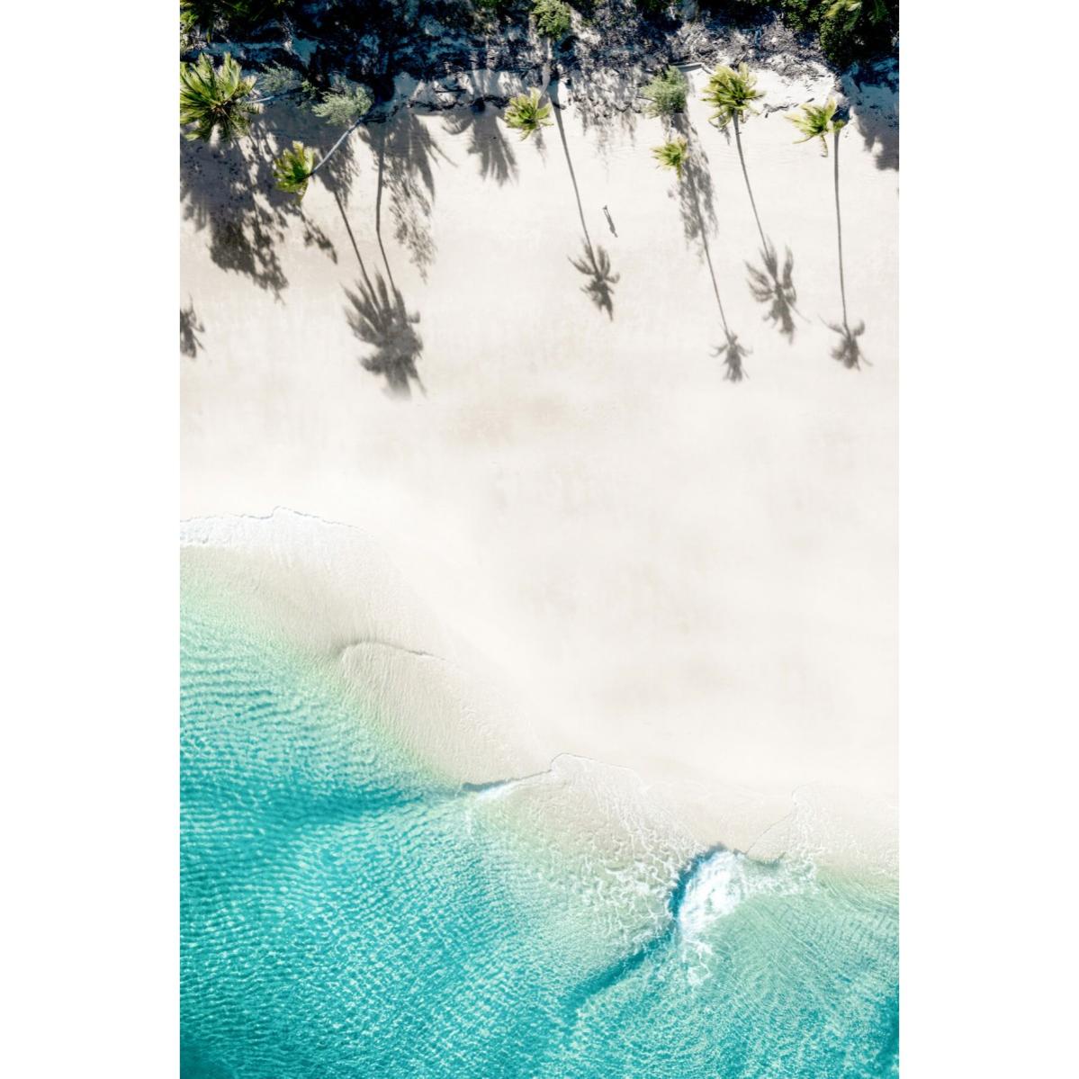 Tulup Tableau Sur Verre Trempé Image 70x100 - Forme de coeur de plage