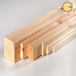 TWE - listelli legno massello abete alta qualità 60x60x 1 metro con smusso  su spigoli Made in Italy confezione da 1 pz