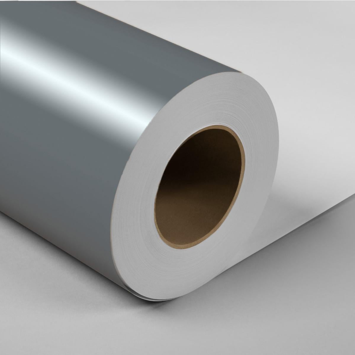 Film adhésif gris argent brillant 61cmx100cm au mètre linéaire. Pose