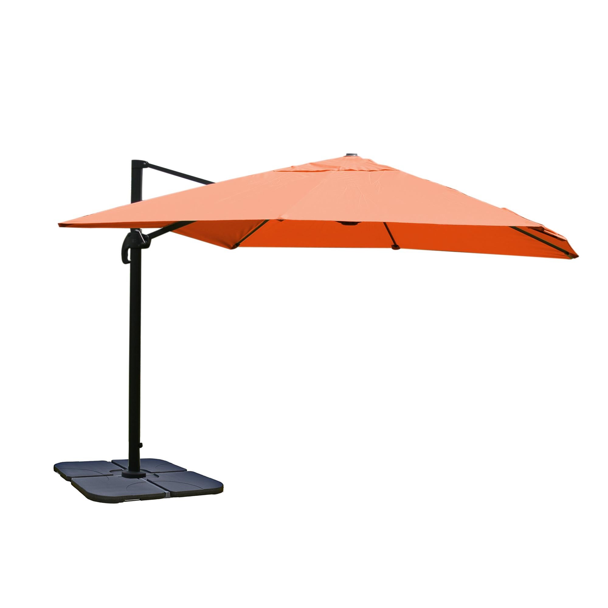 Mendler Ombrellone Par Sole Decentrato HWC-A96 – 3x4m, Alluminio, Arancione, Regolabile In Altezza, Con Manovella, Senza Base