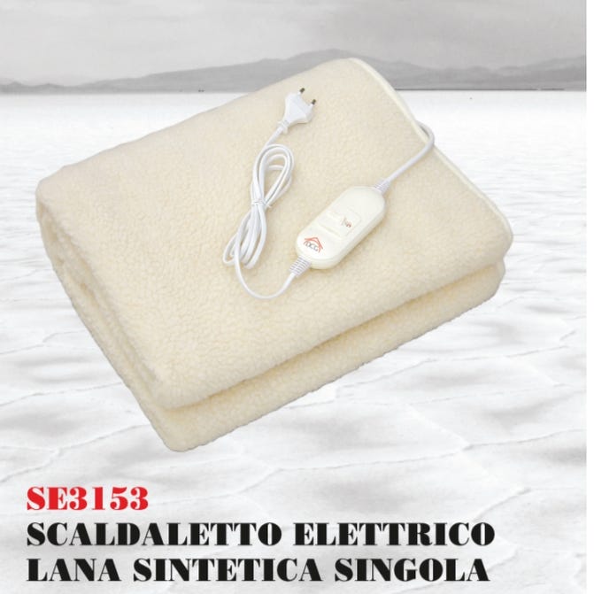 Termocoperta elettrica scaldaletto lana sintetica x letto singolo