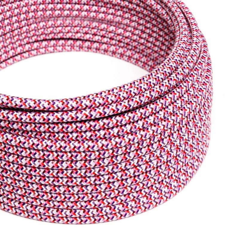 thumbnail: Creative-cables Italia CÂble Électrique Rond Recouvert De Tissu Effet Soie 3x075 Zigzag Noir Xz3rz04 37477113