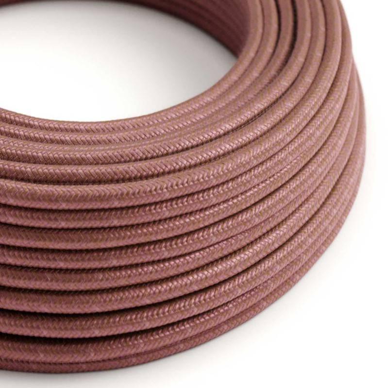 Câble électrique Torsadé Gainé Tissu Effet Soie Uni Rouge - 5m, 2x0.75 Mm²