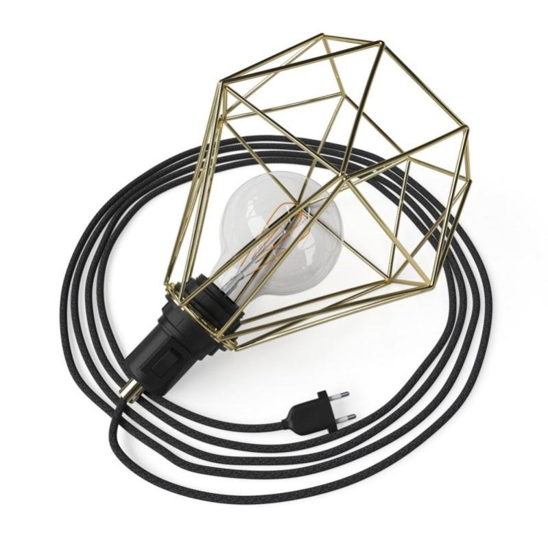 Creative cables - Snake - Lampada plug-in con cavo in tessuto colorato