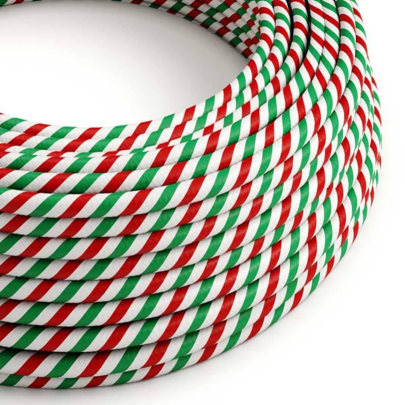 Creative Cables - Cavo Elettrico Rotondo Rivestito In Tessuto Effetto Seta Zigzag Nero Rz04 Lunghezza Dei Cavi 50 Metri N Cavi Interni 2x0 75 84290553