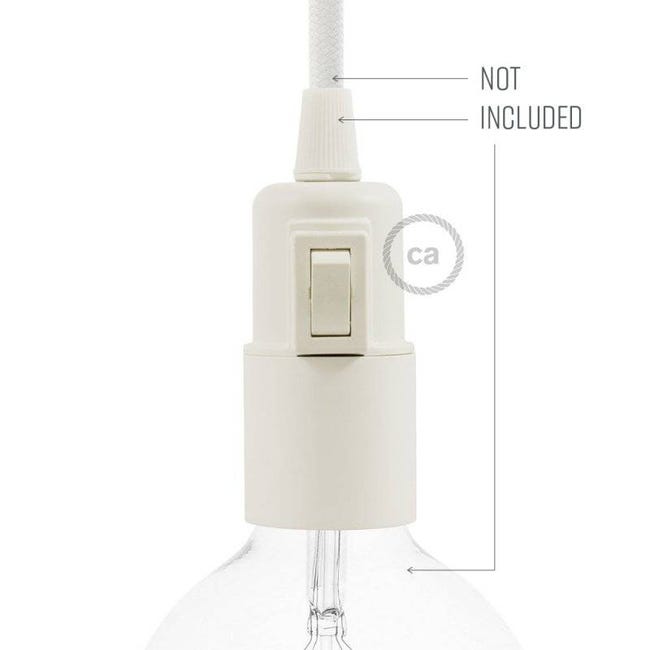 E27 Douille Ampoule à Pince Interrupteur avec Câble en Céramique