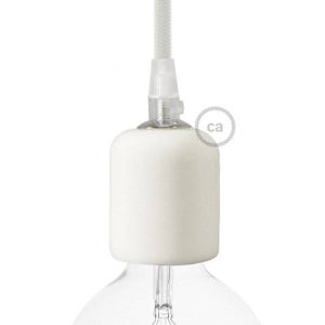 Creative cables - Kit portalampada E27 in ceramica (Finitura: Bianco)