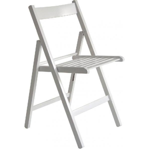Sedia Pieghevole In Legno Bianco Vivahogar - Compatta, Pratica, Perfetta Per Casa O Giardino