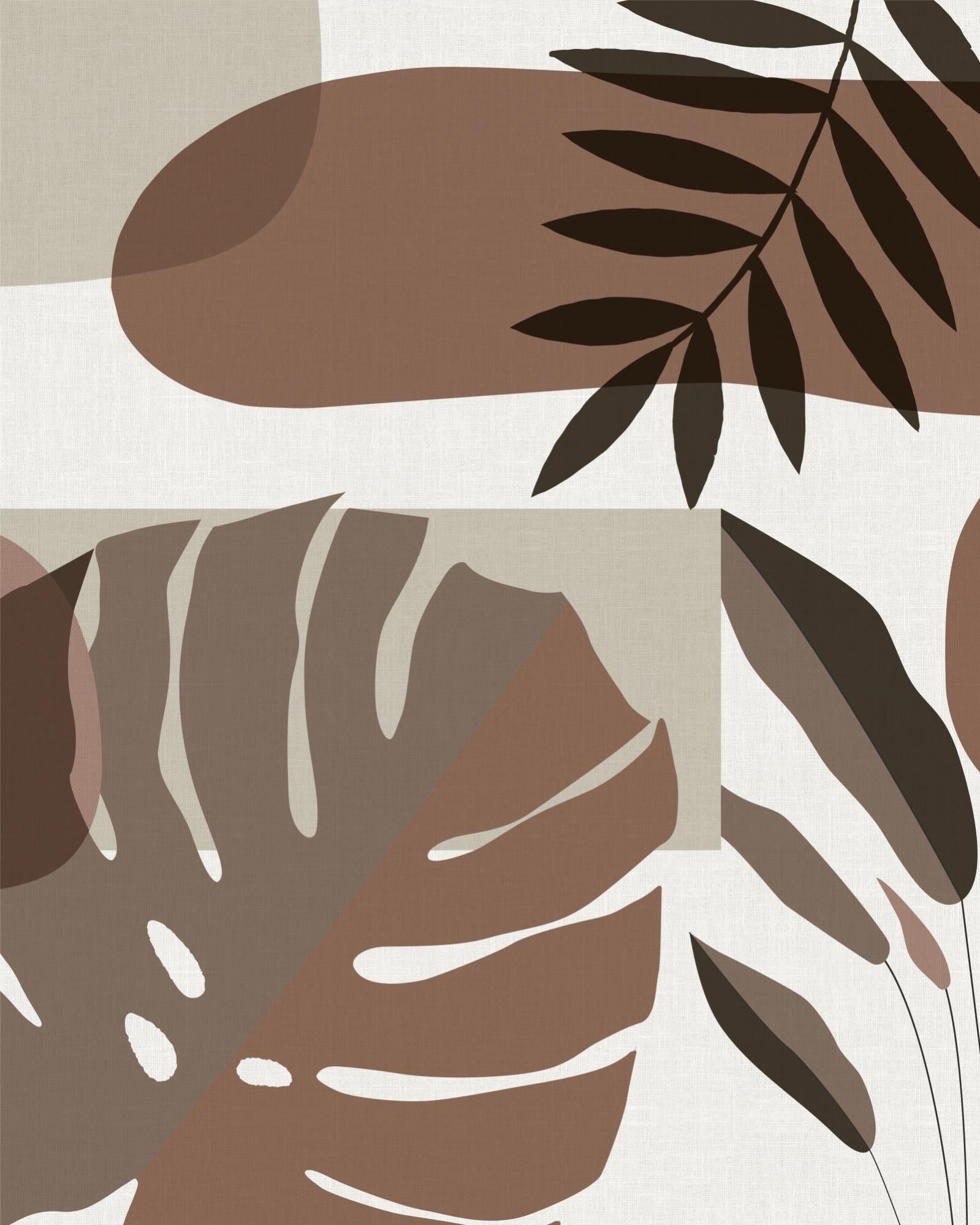 Papier Peint Adhsif Panoramique l.200 x H.250 cm Monstera dliciosa Marron  - LA DECO FRANAISE | Leroy Merlin