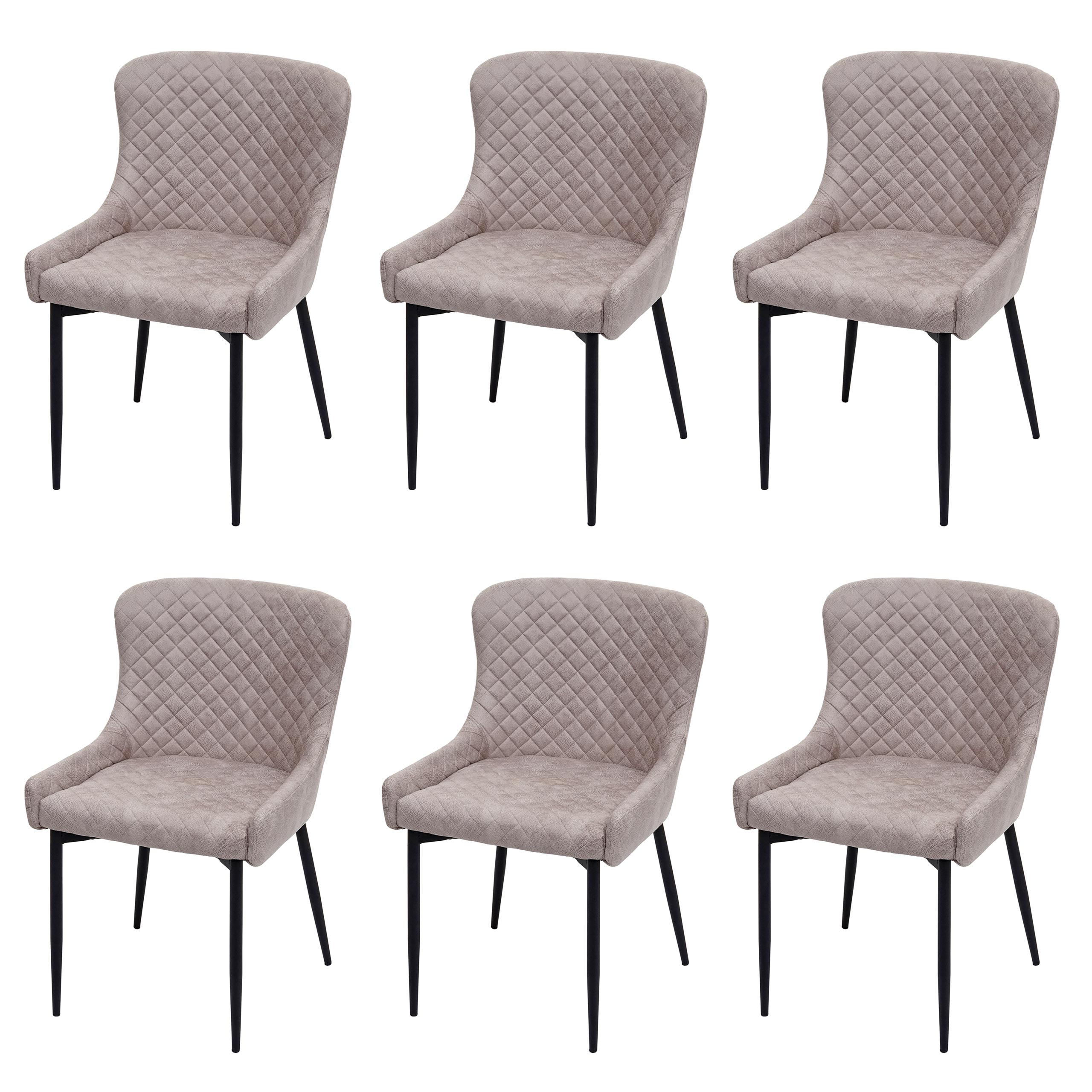 Set 2x sedie poltroncine HWC-H79 61x54x82cm metallo tessuto grigio