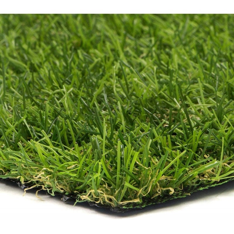 Pelouse synthétique Evergreen, rouleau de 10 mm de fausse herbe, fond vert  de drainage.