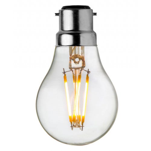 Ampoule ronde LED à filament 60W culot à baïonnette B22 - blanc