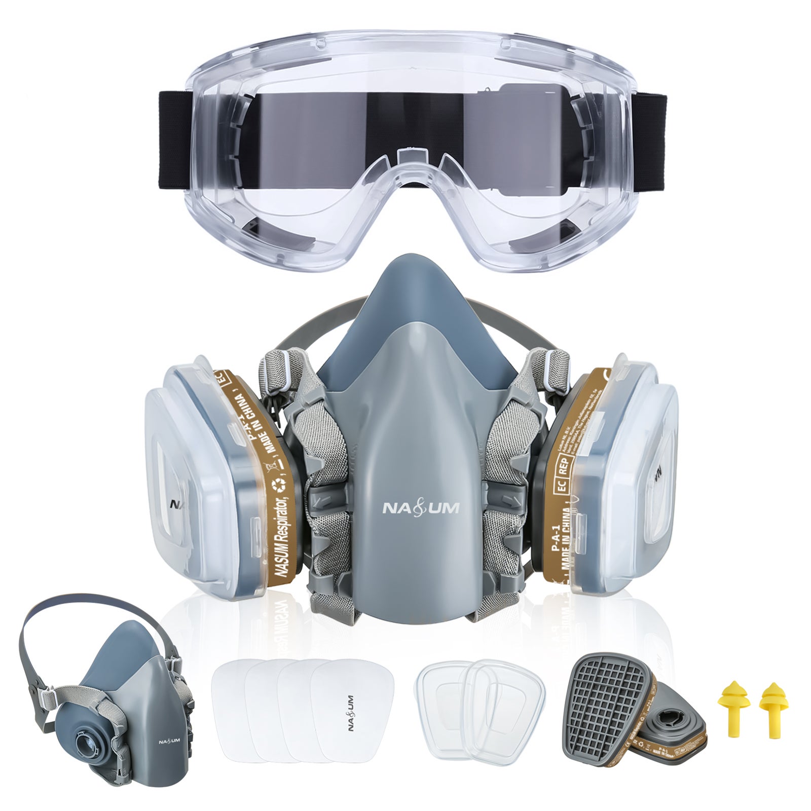 NASUM Máscara protectora con cartucho de pintura y barniz M308 Filtro de  polvo