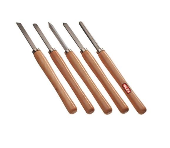 Set 8 Scalpelli Per Tornio HSS - Con Valigetta In Legno, Per Lavorazione Del Legno