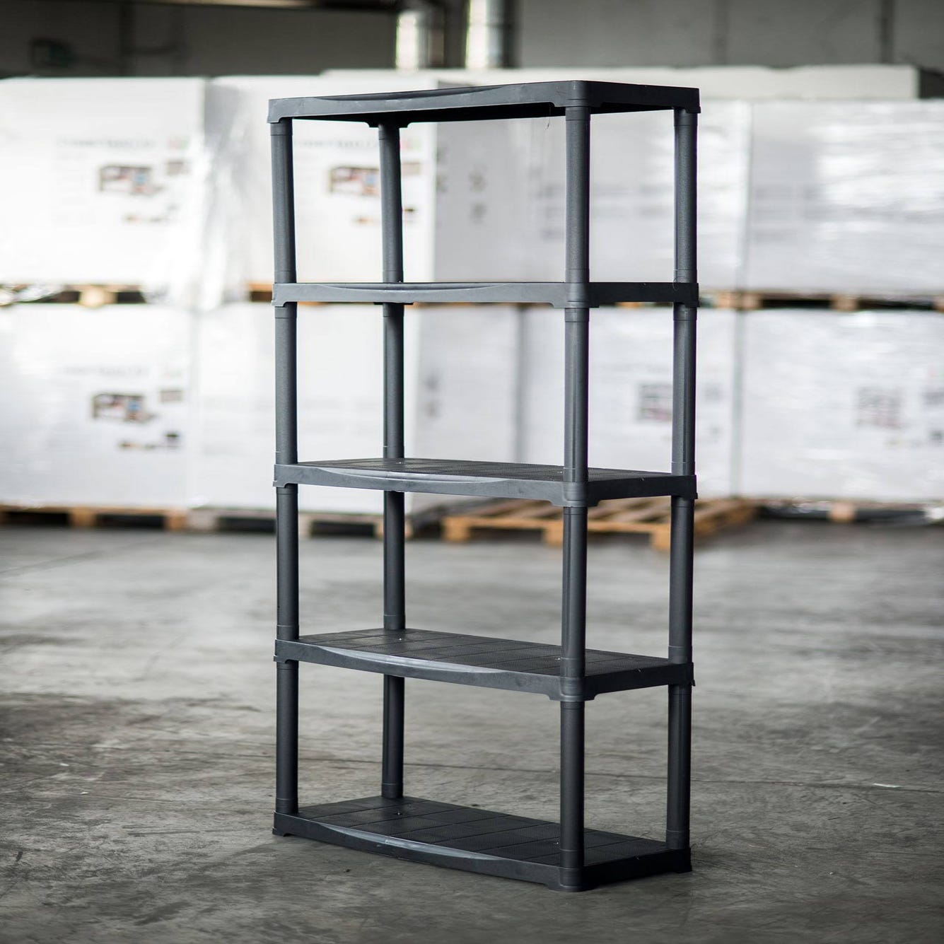 vidaXL Estante de almacenaje 4 niveles negro plástico 122x30,5x130 cm