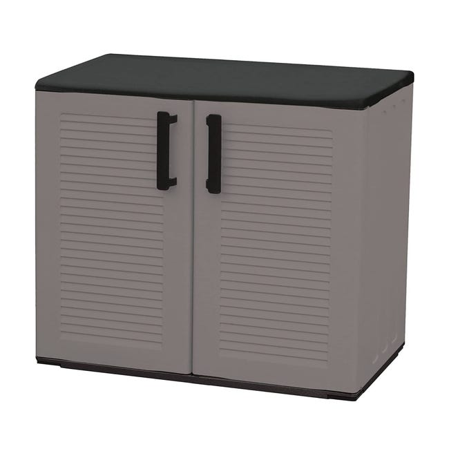 Armoire polyvalente pour placard, armoire à balais avec 2 portes battantes  et 3 étagères, cm 80x37h182, couleur ciment et blanc 8052773738002 -  Conforama