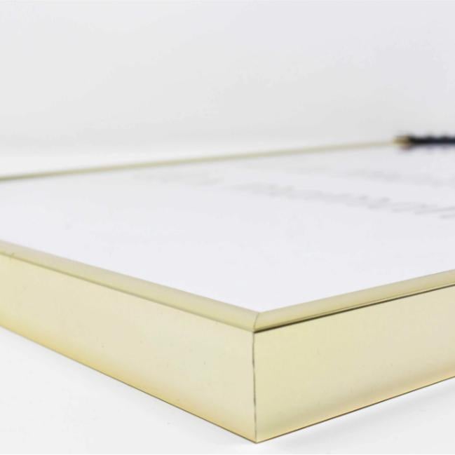 Cadre format A5 - 15x21 cm en aluminium - Doré - Vitre en verre - 3