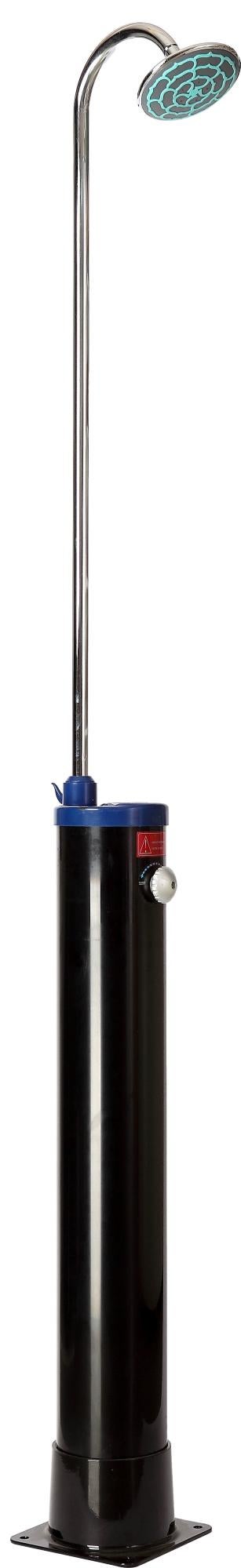 Starmatrix Gru Ducha Solar De Exterior Con Base De Pvc Y Tubo Superior De Acero Inoxidable Negro