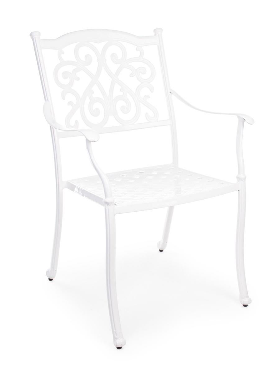Sedia Da Giardino Impilabile In Plastica Con Braccioli | Tomaino, Bianca, Per Interno Ed Esterno - Foto 5