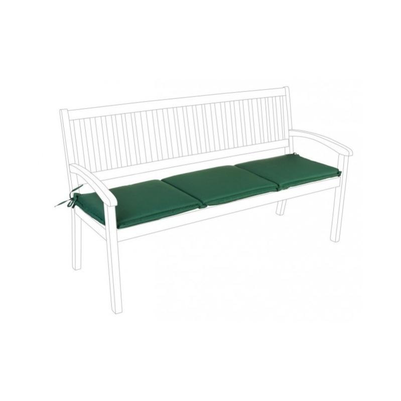 Cojín para banco de tres plazas verde oscuro poly180 153x48x h3 cm